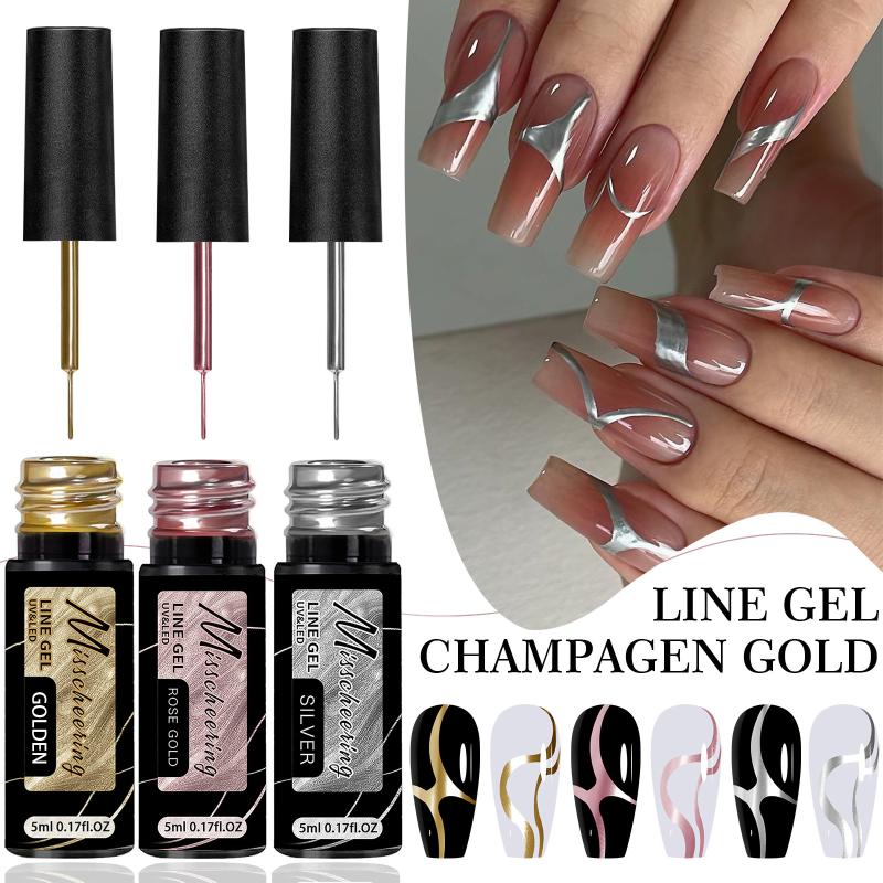 Nail Art Chrome - Золотисто-серебристый металлический гель-лак для ногтей с