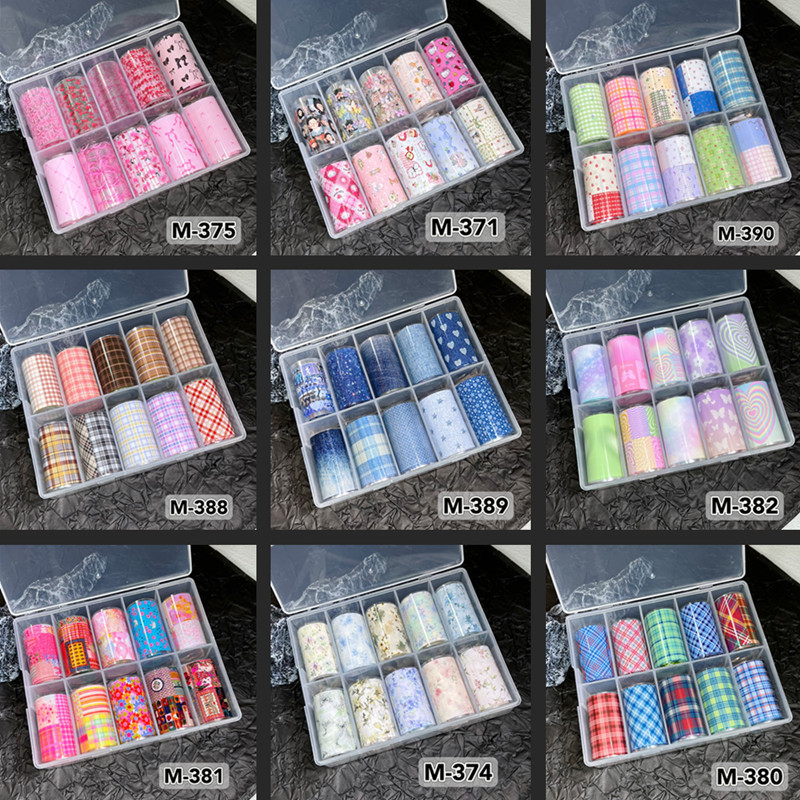 Nail Art Xmas - 10 рулонов, новый дизайн, свежая фольга