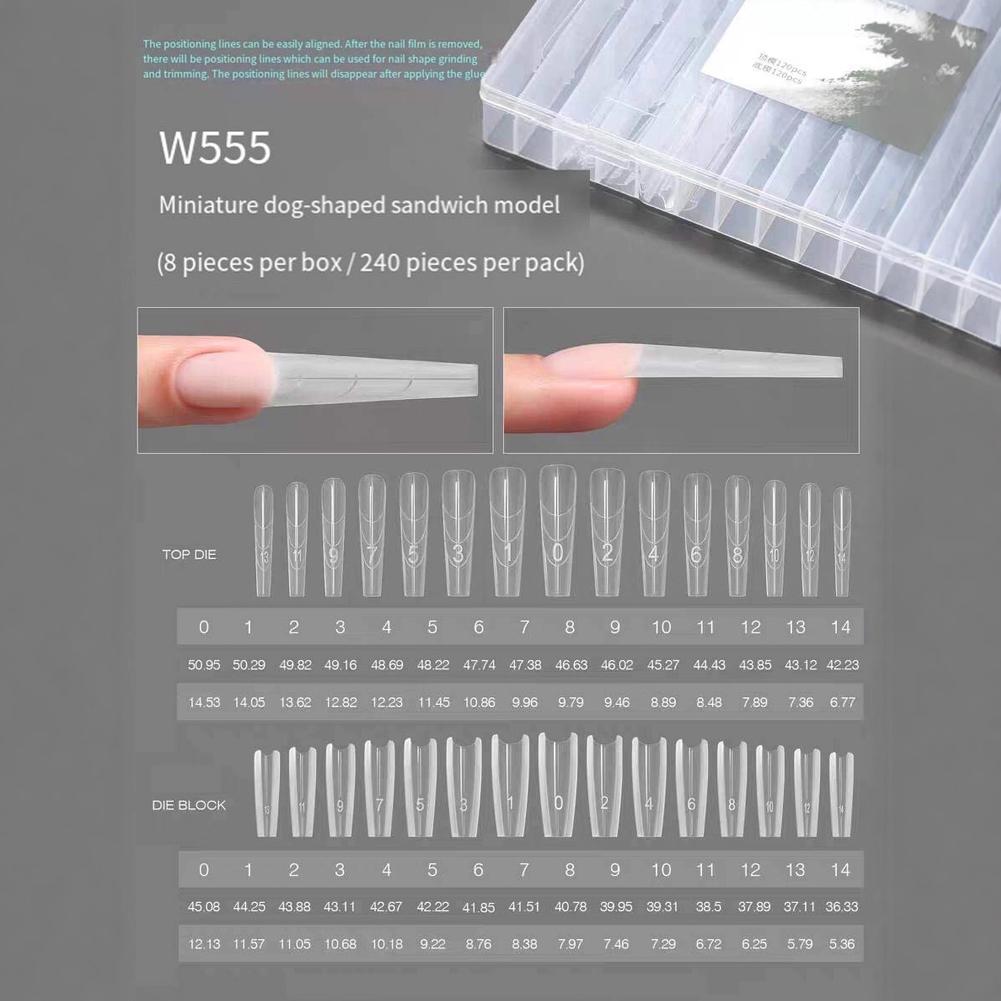 Nail Extension Form - 240 шт., форма для сэндвича, двойная