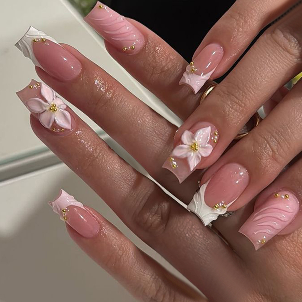 Nail Art Y2K - 24 штуки в коробке. Прямоугольные 3D-гелевые