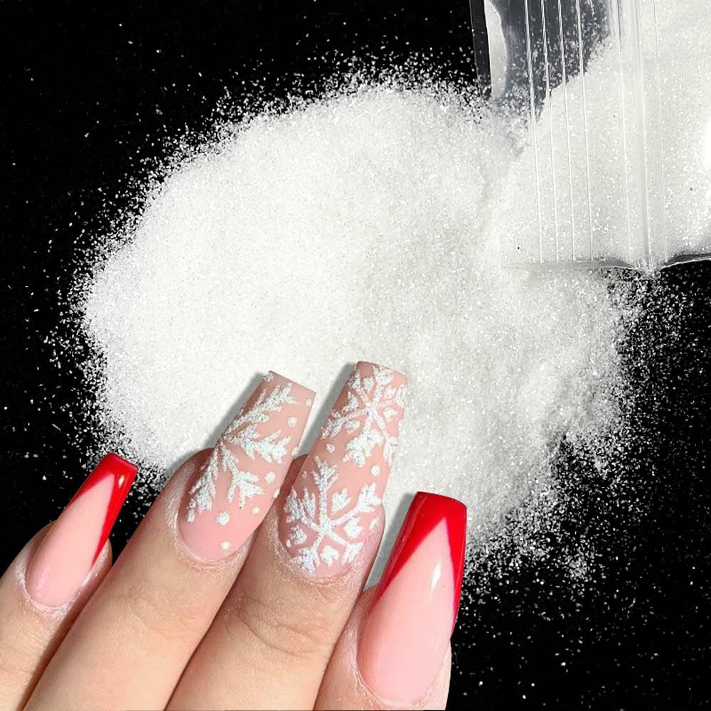 Nail Art Xmas - 50 г/пакет, рождественский белый, черный сахар,