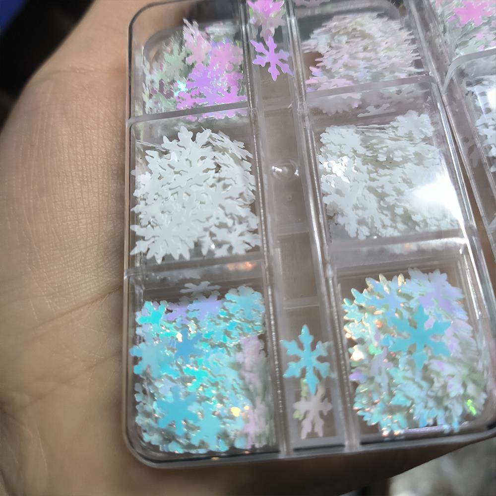 Nail Art Xmas - 6/12 сеток 3D Аврора рождественские снежинки