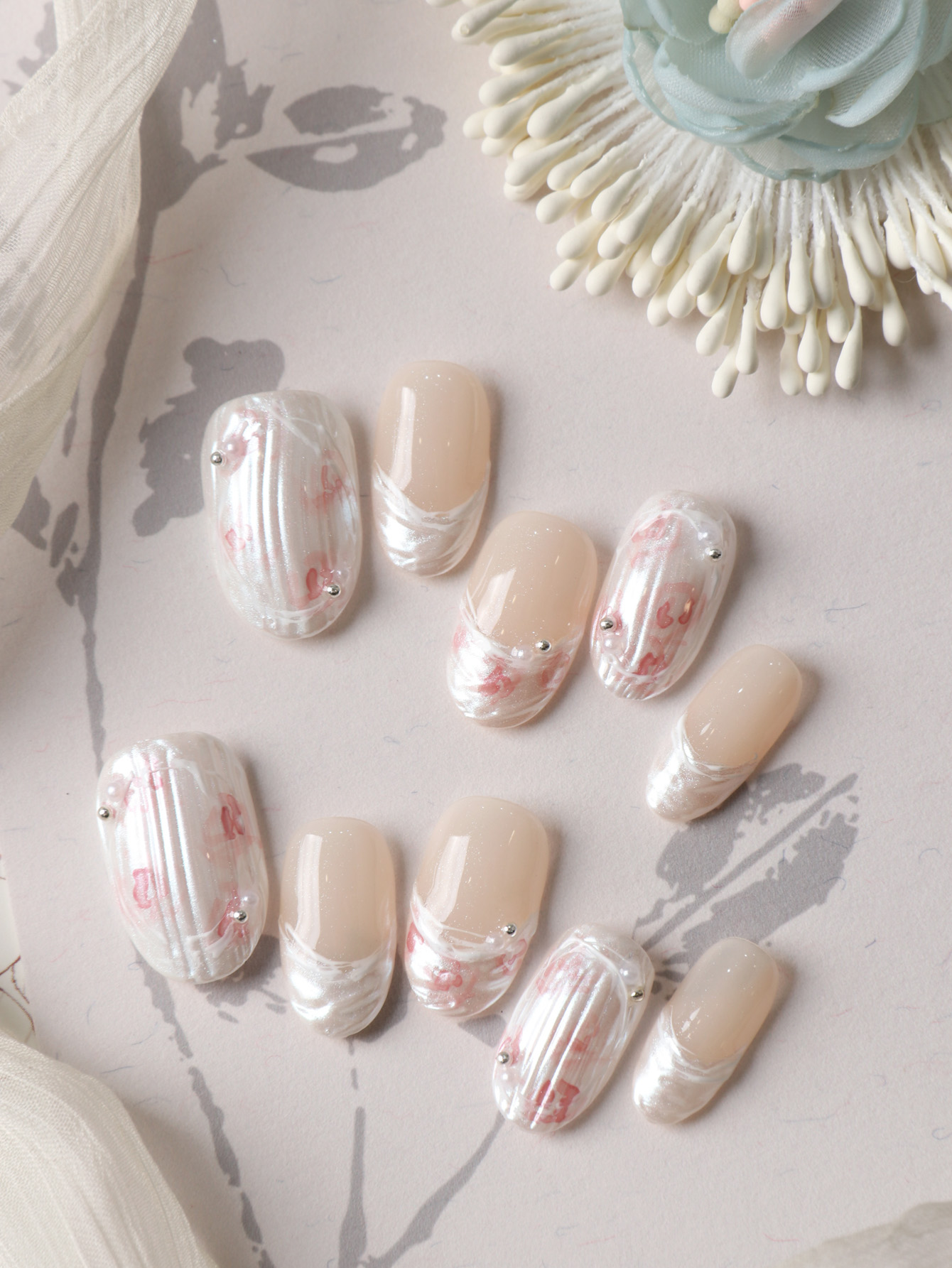 Nail Adhesive Tab - 10 шт. накладных ногтей: короткие, белые,