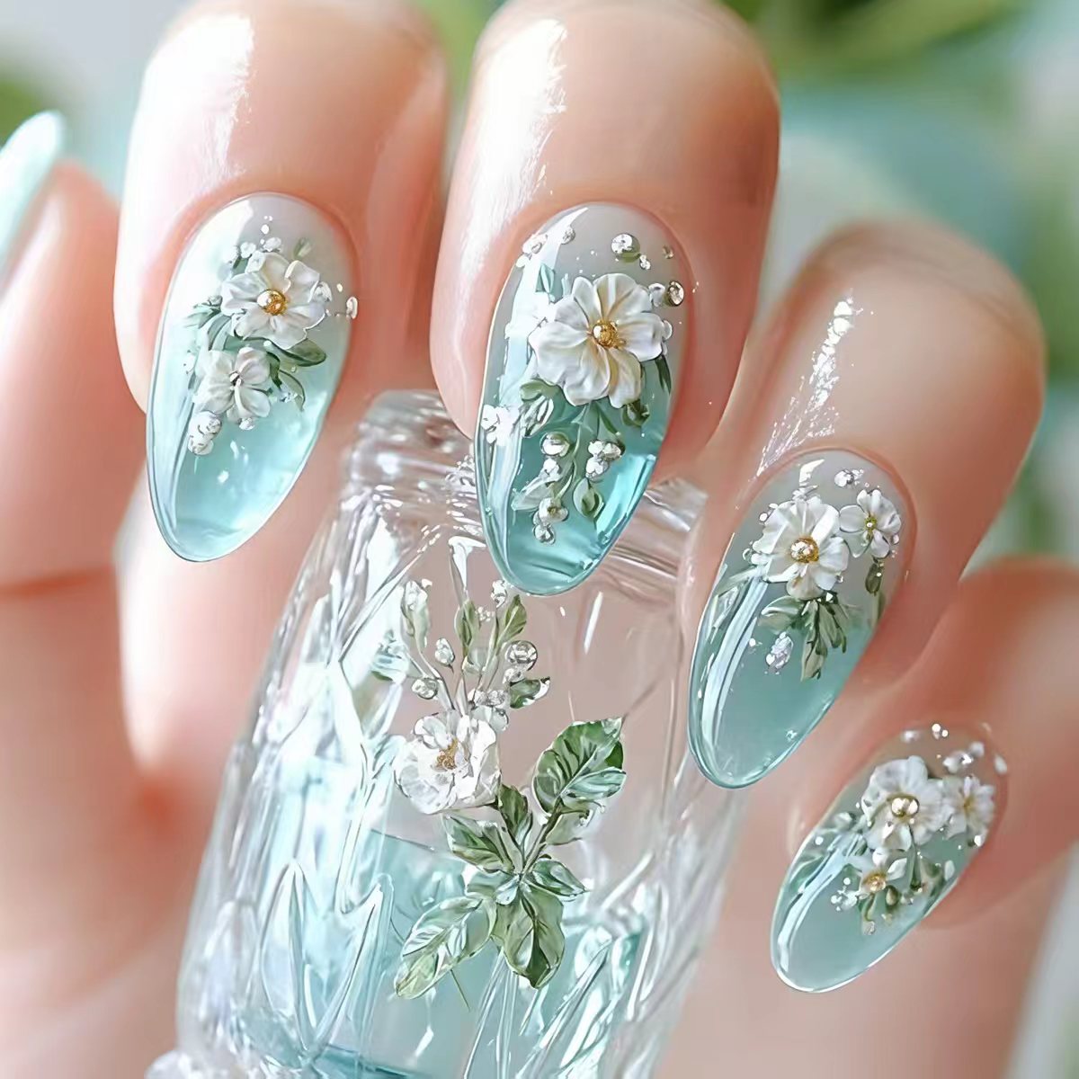Nail Art Y2K - Искусственные накладные ногти средней длины для