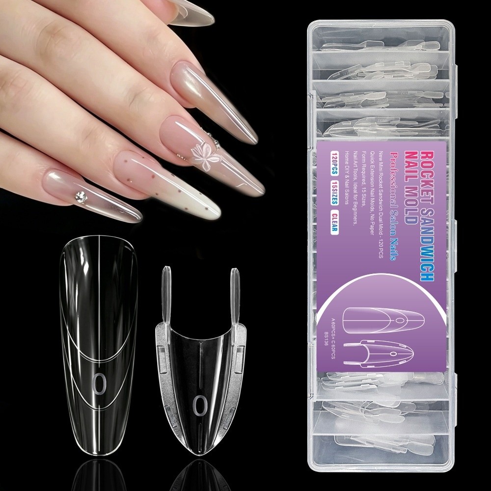 Nail Art Y2K - 120 шт. прозрачных форм для ногтей