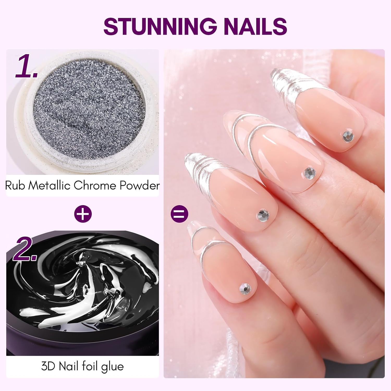 Гель для ногтей Makartt 3D, 8  – обзор и цена Nail Art Chrome