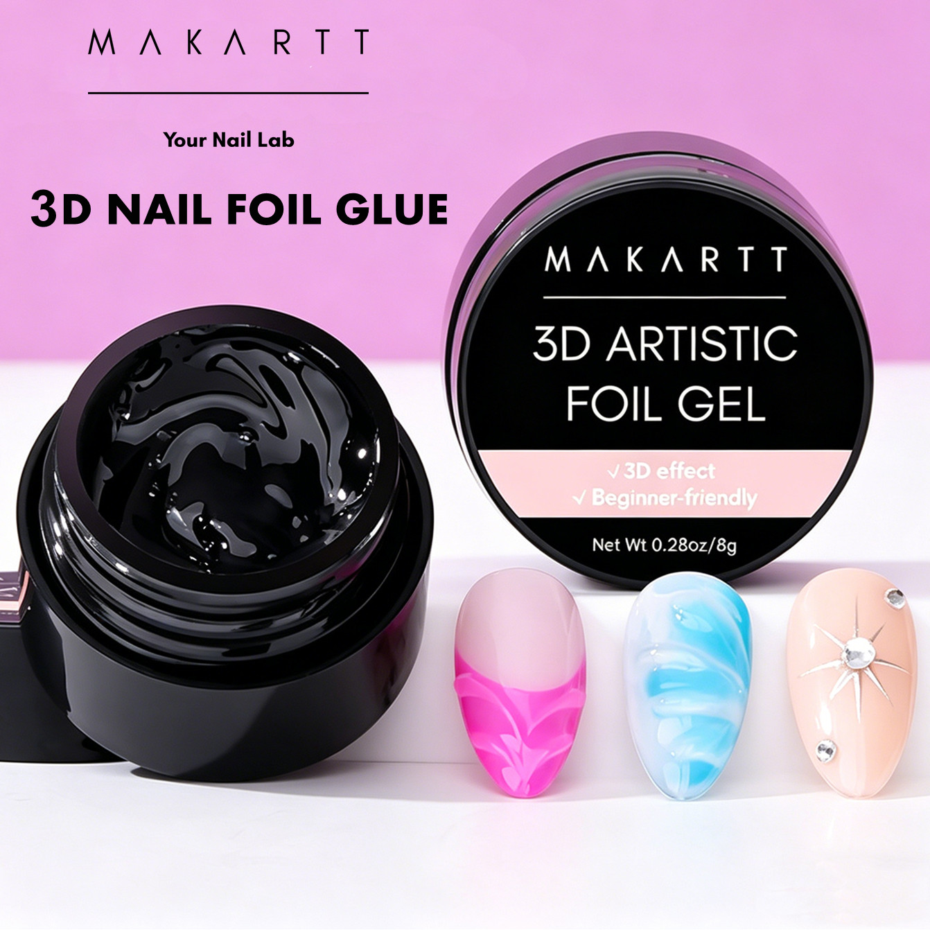 Гель для ногтей Makartt 3D, 8  – обзор и цена Nail Art Chrome