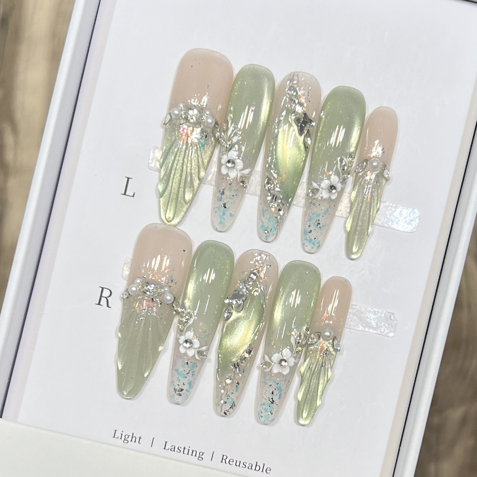 10 шт., длинные миндалевидные  – обзор и цена Nail Art Wedding