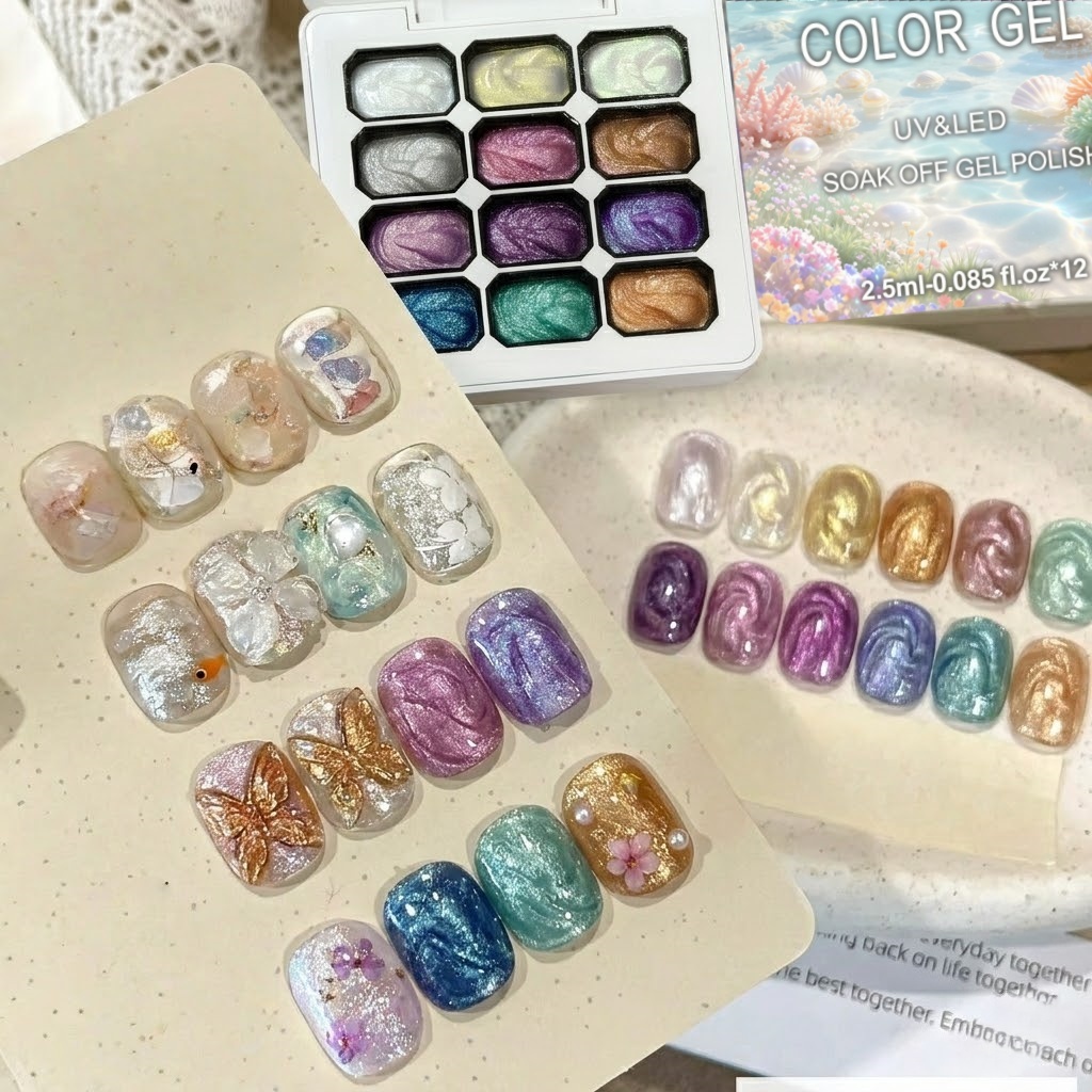 Набор из 12 цветов гель-лака A – обзор и цена Nail Art Chrome