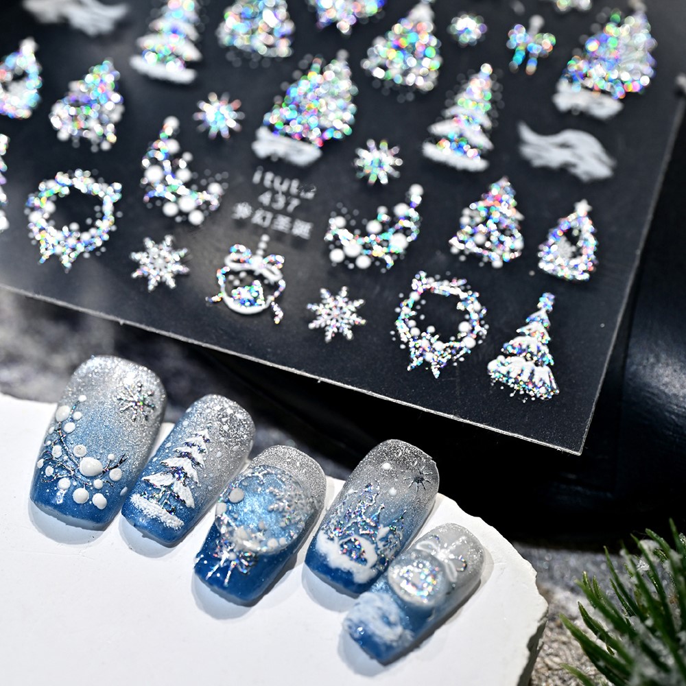 5D тисненный золотой замок/гир – обзор и цена Nail Art Xmas