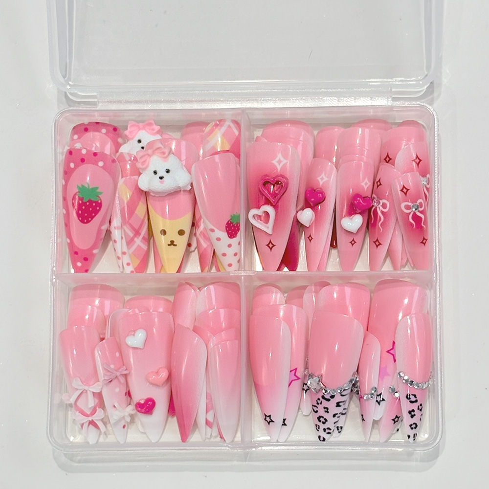 96 шт. розовых длинных накладн – обзор и цена Nail Art Y2K