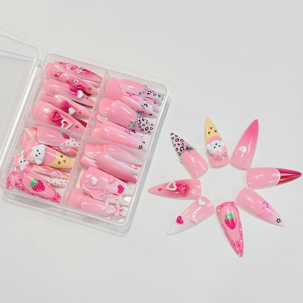 96 шт. розовых длинных накладн – обзор и цена Nail Art Y2K