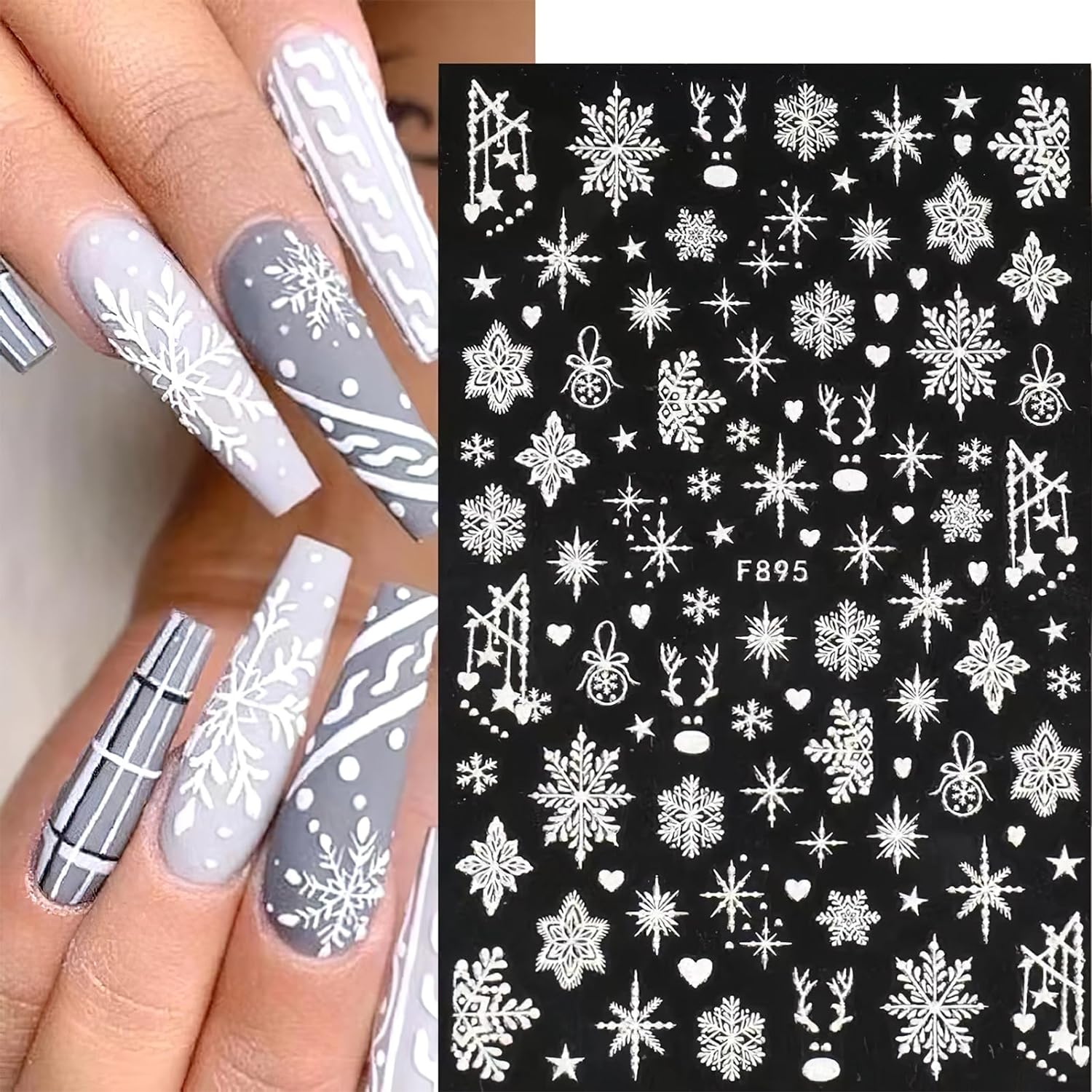 3D снежинки, наклейки для диза – обзор и цена Nail Art Xmas