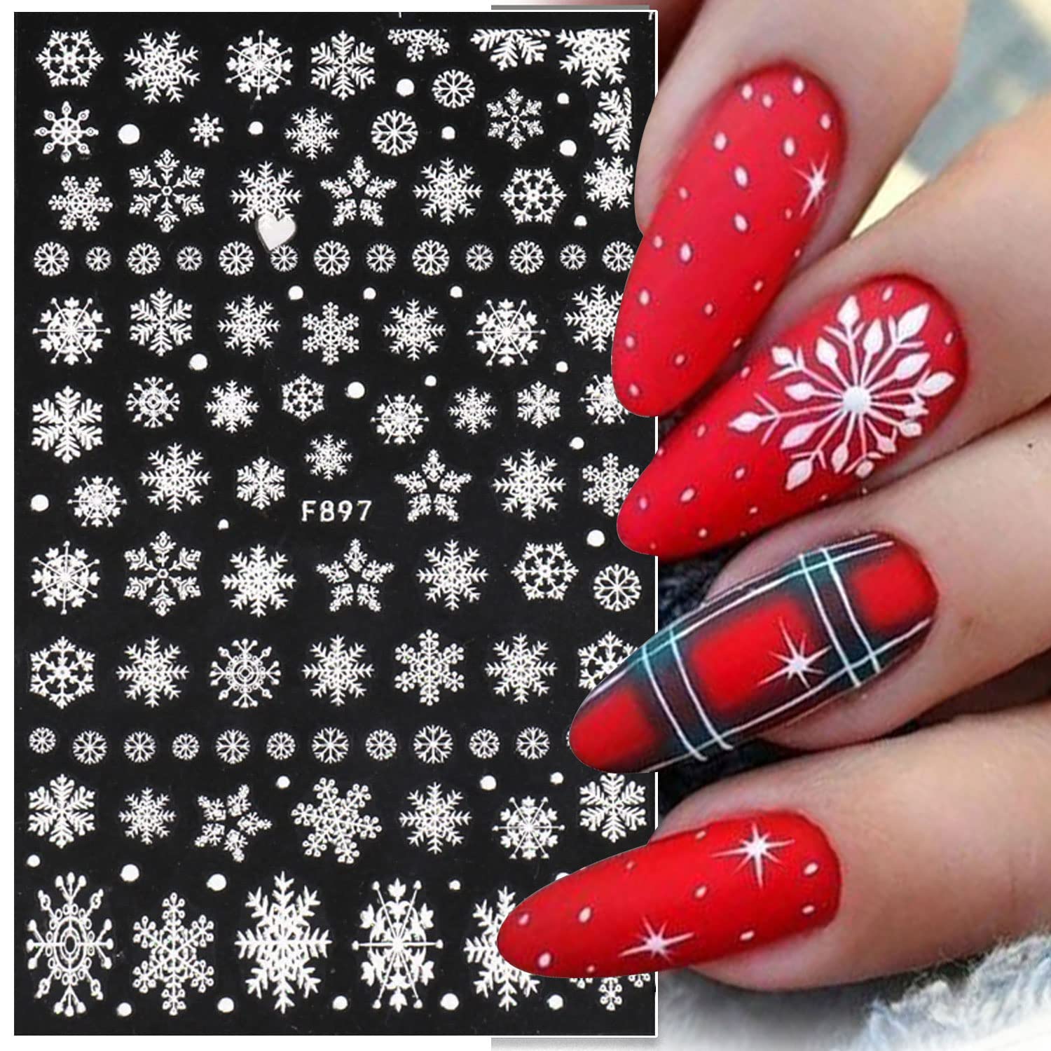 3D снежинки, наклейки для диза – обзор и цена Nail Art Xmas