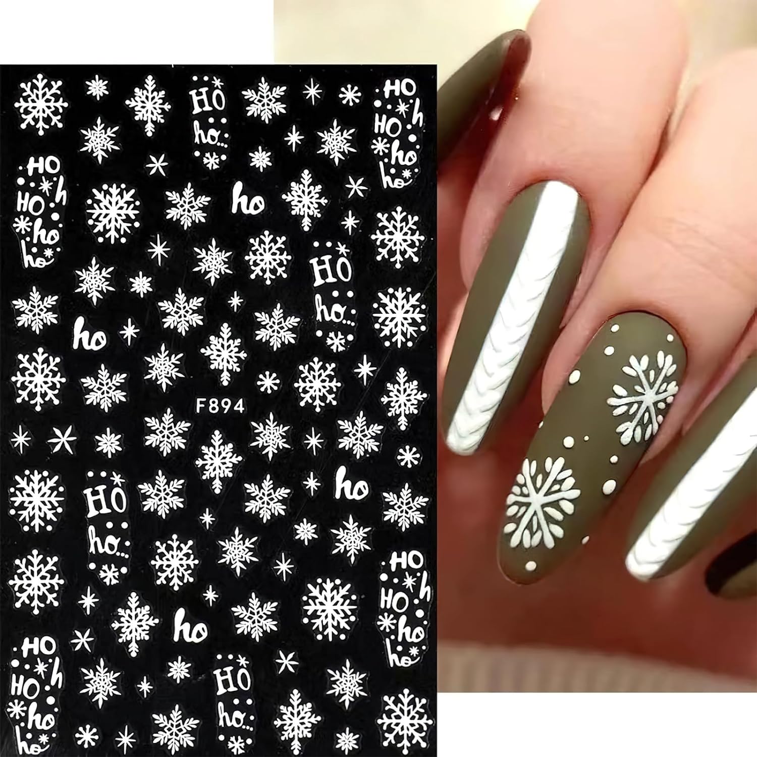 3D снежинки, наклейки для диза – обзор и цена Nail Art Xmas
